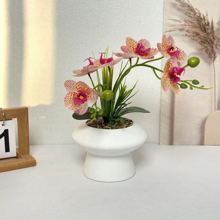 Elegant Artificial Orchid Floral Centerpiece