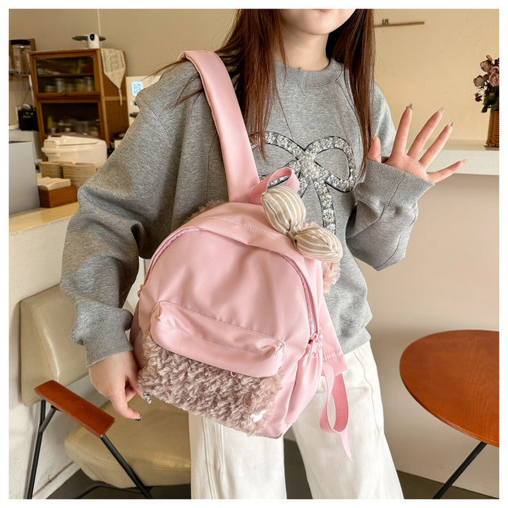 Plush backpack with high-quality surface structure Stornfield