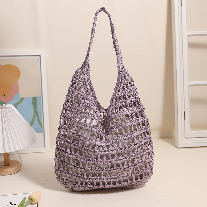 Trendy net tote bag with gathered design Stornfield
