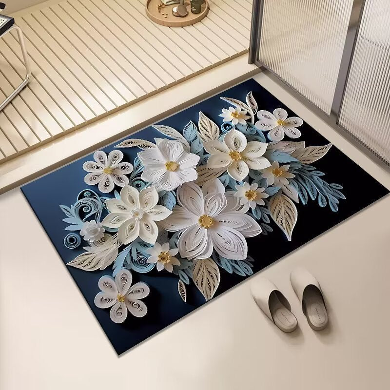 Floral Design Non-Slip Bath Mat
