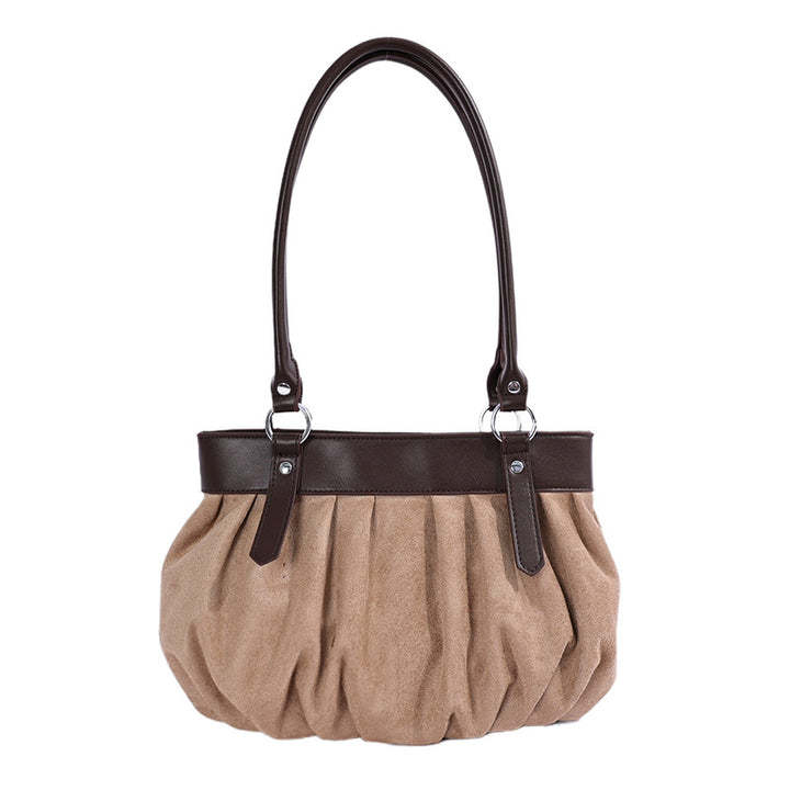 Gathered Suede Handbag