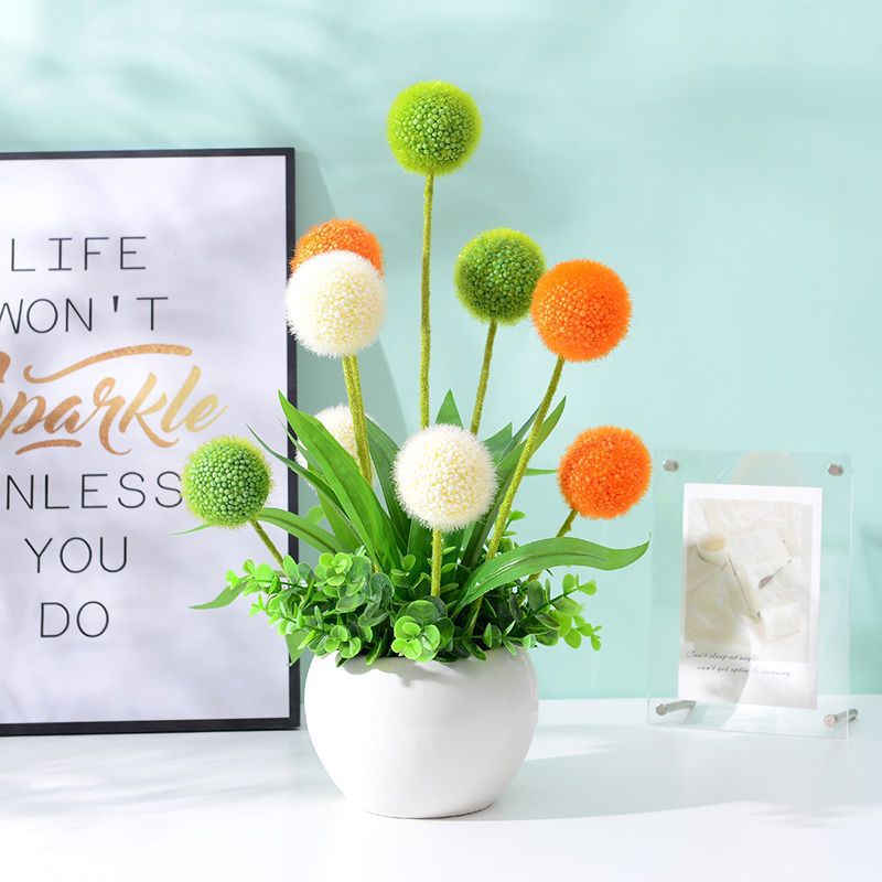 Artificial Floral Arrangement in Modern Ceramic Vase