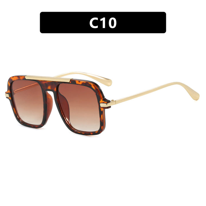 Women's square designer sunglasses with gold accents and protective UV filter Stornfield
