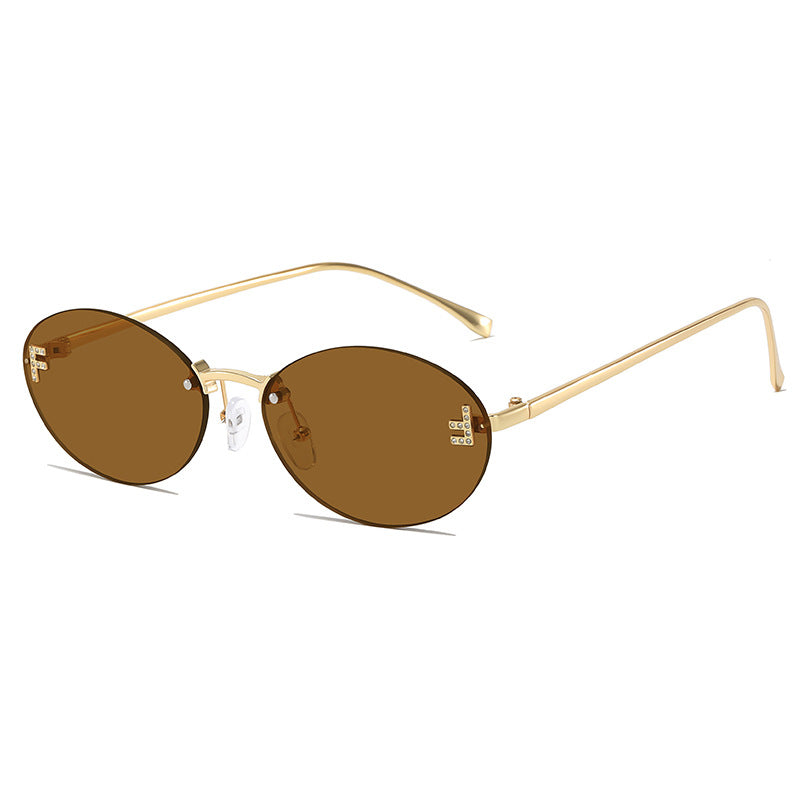 Sleek Metal Oval Sunglasses Stornfield
