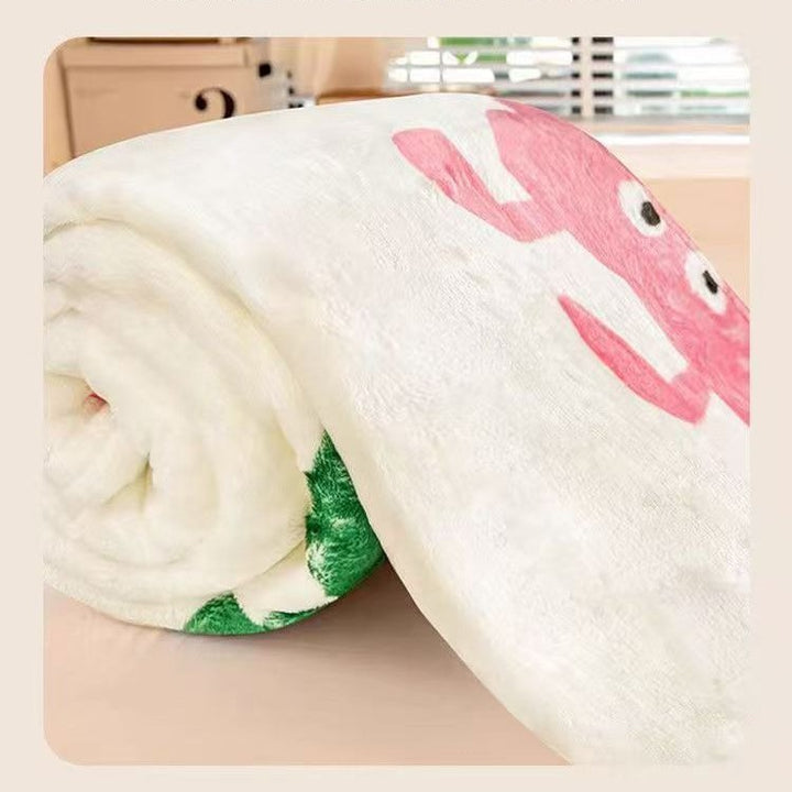 Cartoon Character-Themed Plush Throw Blanket