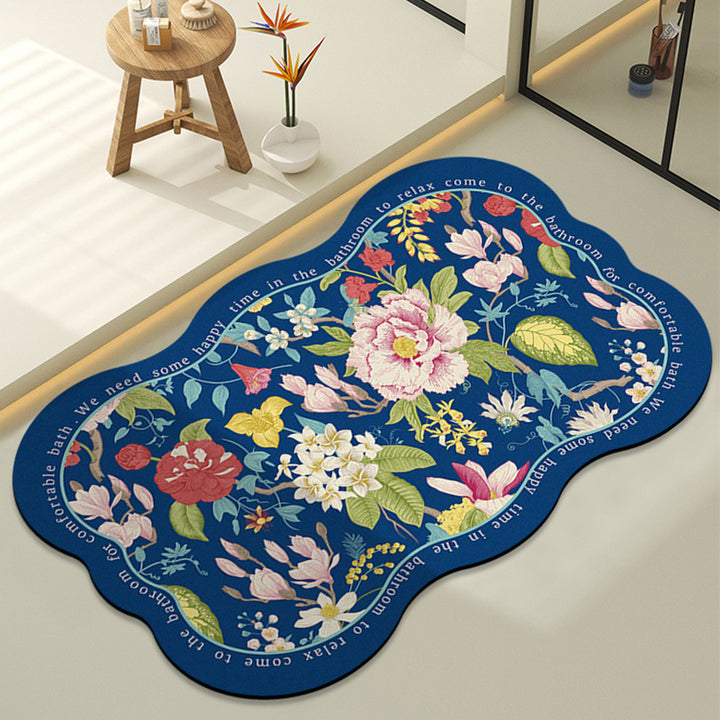 Botanical-Inspired Motivational Area Rug