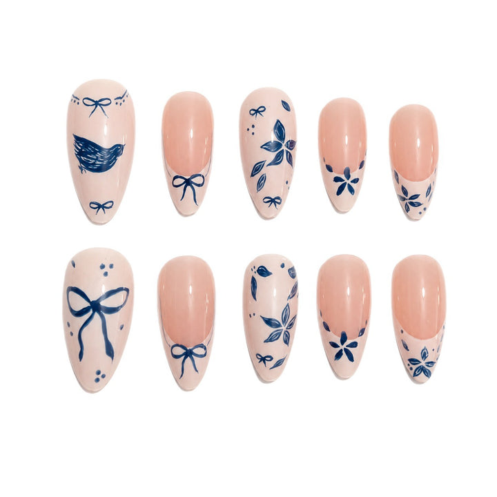 Floral Decorative Gel Nail Extensions