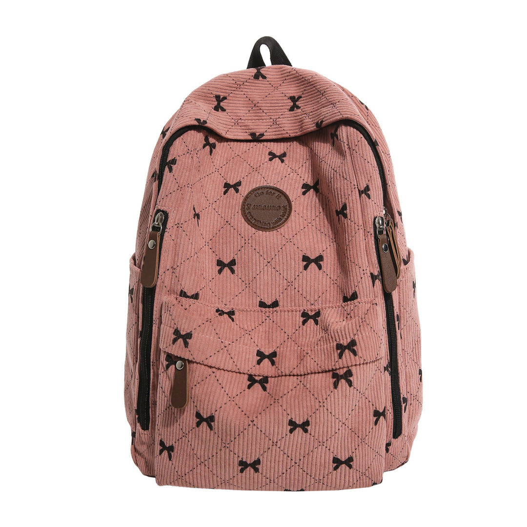 Bow-Embellished Corduroy Backpack Stornfield
