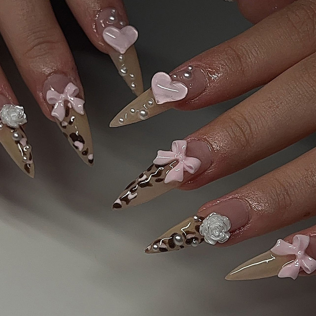 Artful nail extensions with decorative 3D designs Stornfield
