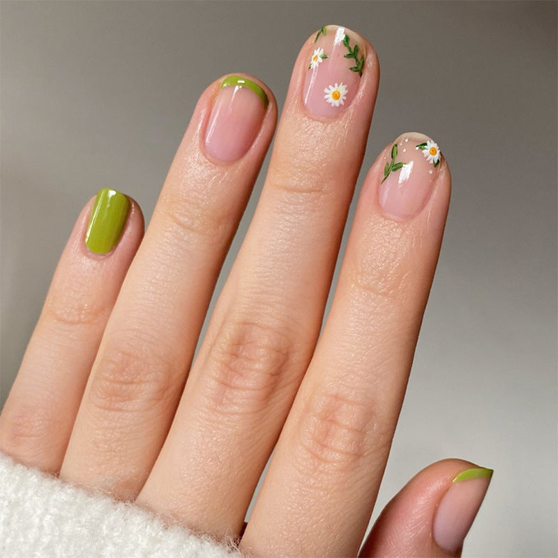 Decorative Press-On Nail Art Set with Botanical Accents Stornfield