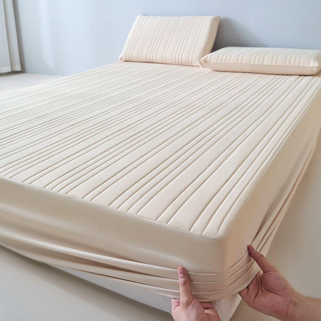 Quilted Cooling Memory Foam Mattress Topper with Fitted Skirt & Pillow Shams