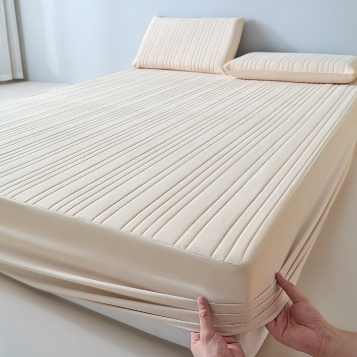 Quilted Cooling Memory Foam Mattress Topper with Fitted Skirt & Pillow Shams