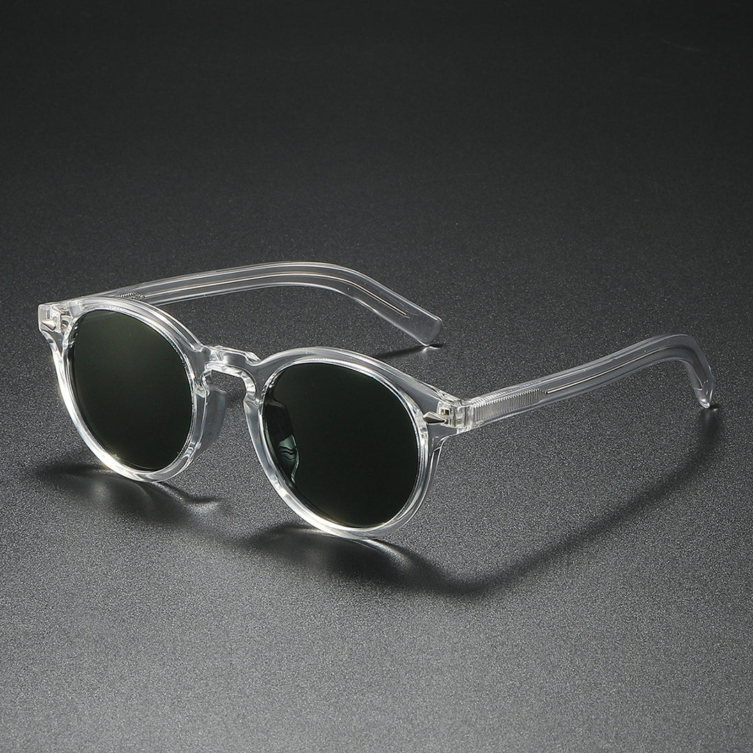 Ladies Round Sunglasses with Transparent Frame and Reflective Lenses Stornfield