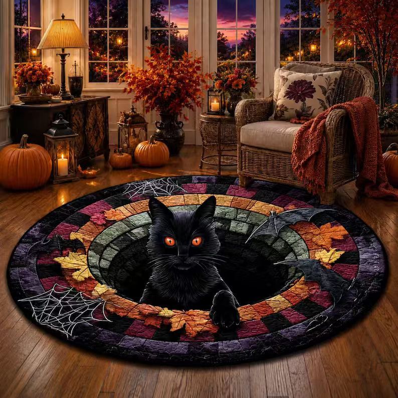 3D Pumpkin Themed Area Rug