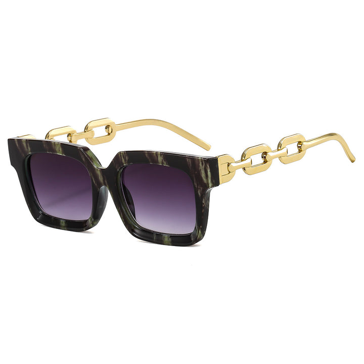 Women’s fashionable square sunglasses with luxurious chain details Stornfield