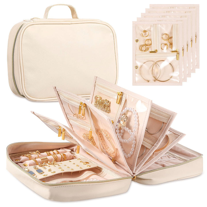 Women's elegant jewelry organizer with transparent compartments Stornfield