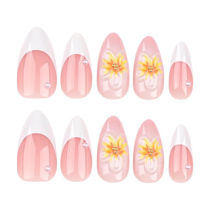 Artistic Stiletto Nails with Floral Accents Stornfield