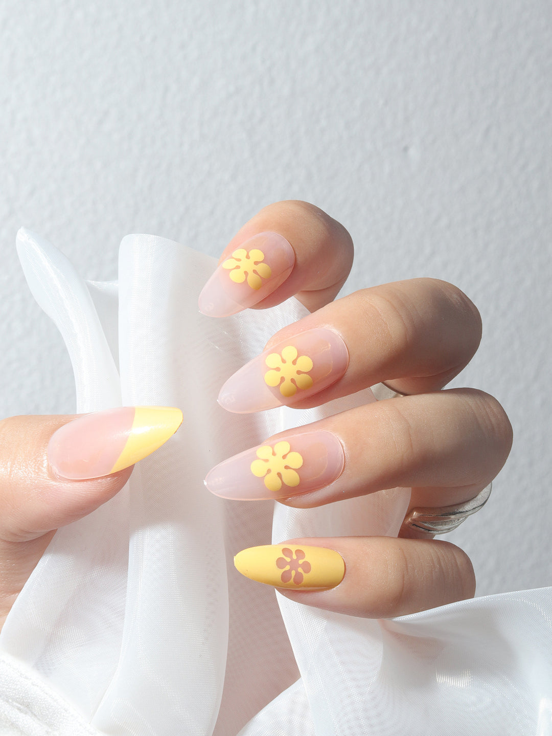 Floral-Designed Glossy Press-On Nails Stornfield