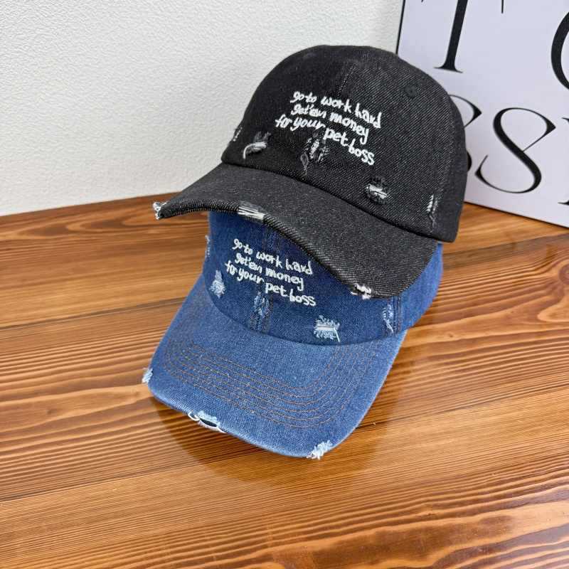 Women's Distressed Denim Statement Cap Stornfield