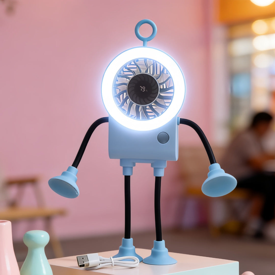 Women Multifunctional Table Fan with Integrated LED Lighting Stornfield