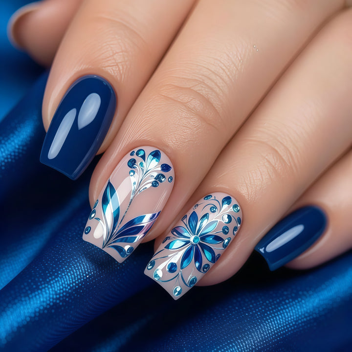 Artificial nails with floral details Stornfield
