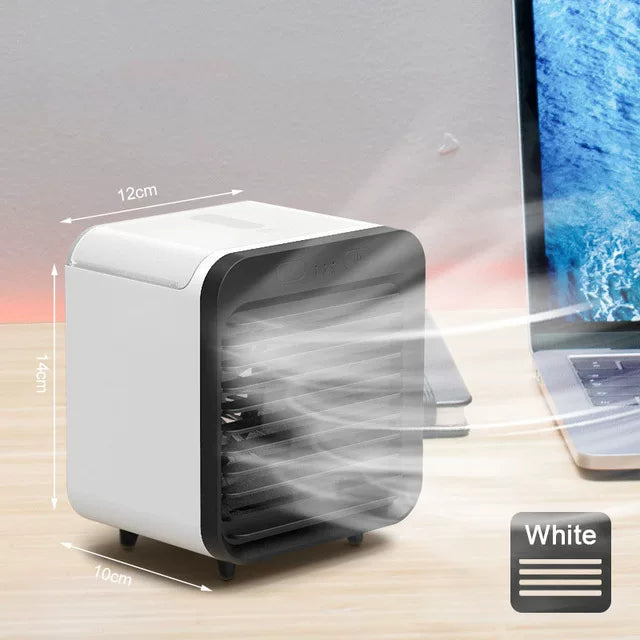 Unisex one size ultra-compact personal microclimate cooler cube for the desk with refillable water tank adjustable air guide vanes whisper-quiet USB-powered fan Stornfield