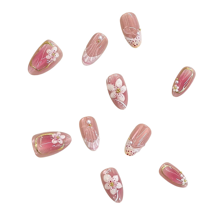 Detailed Floral Design Press-On Nail Set Stornfield