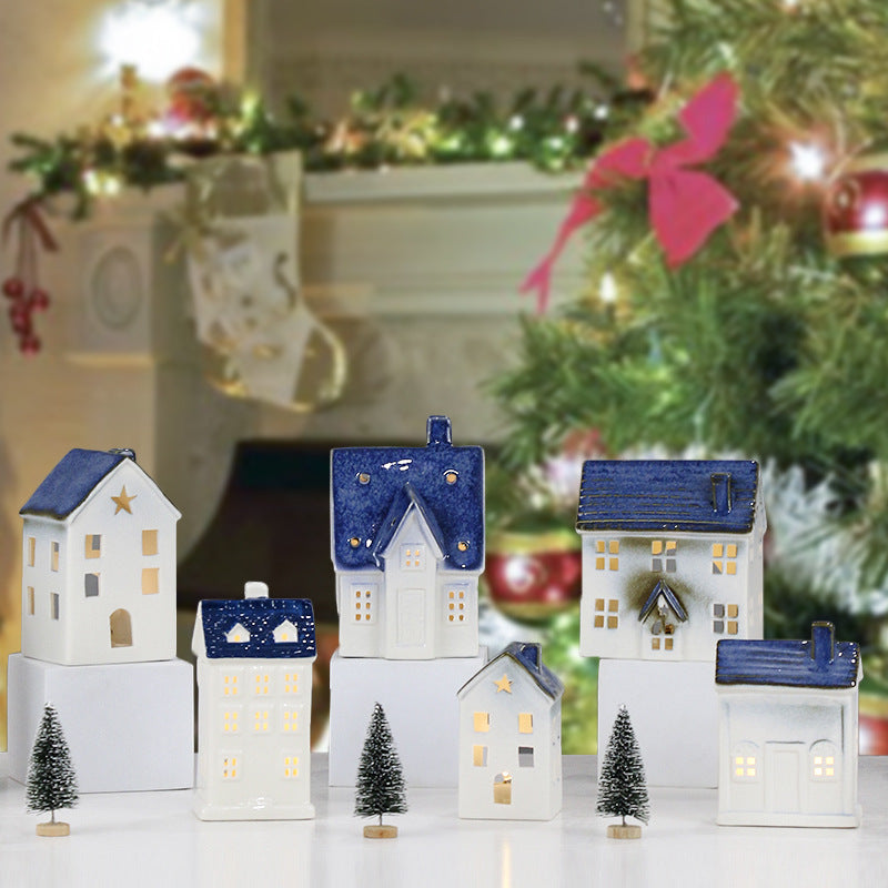 Ceramic House-Shaped Decorative Lantern Stornfeild