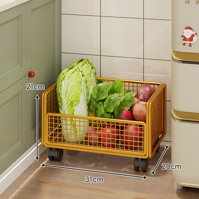 Two-Tier Metal Mesh Pantry and Countertop Produce Storage Rack with Deep Ventilated Baskets