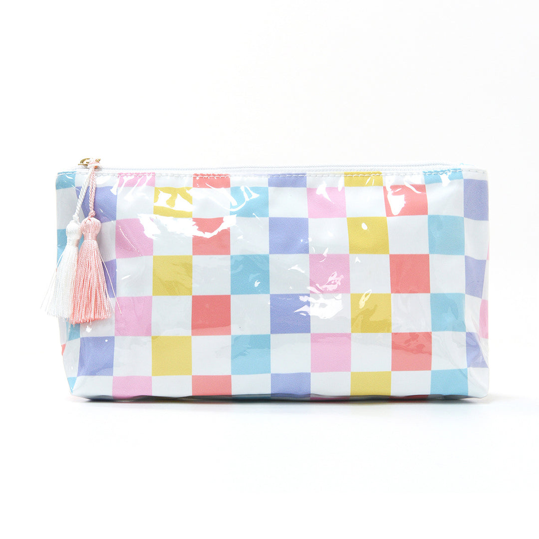 Cosmetic storage bag with water-repellent surface and tassel detail Stornfield