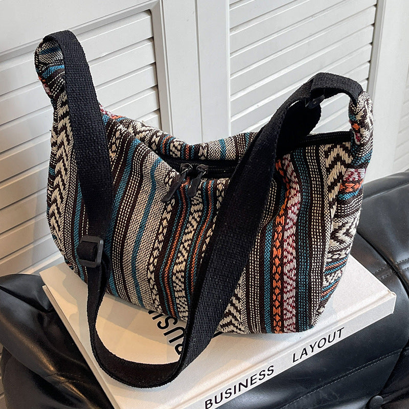 Artisan-Inspired Textured Crossbody Bag