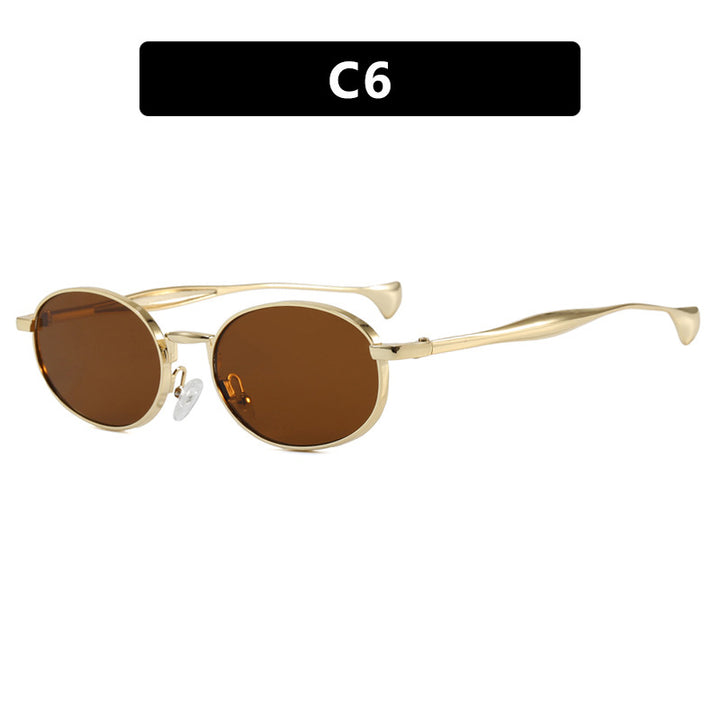 Women's robust round sunglasses with mirrored lenses Stornfield