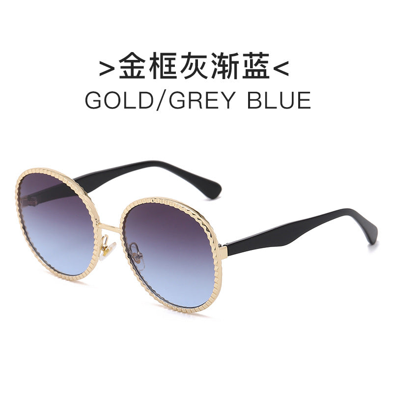 Women elegant oversized sunglasses with woven golden frame Stornfield
