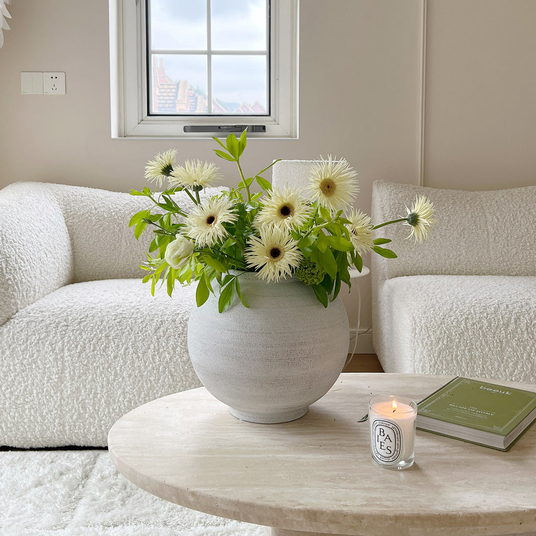 Textured Stone Decorative Vase