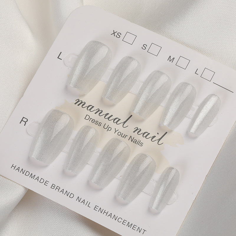 Iridescent Press-On Nail Set with Glitter Finish Stornfield