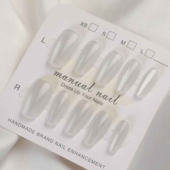 Iridescent Press-On Nail Set with Glitter Finish Stornfield