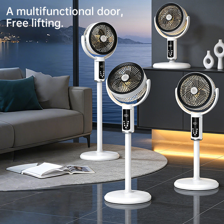 Unisex nan height-adjustable oscillating rechargeable pedestal fan with digital LED display remote and aromatherapy Stornfield