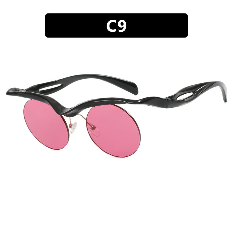 Women's futuristic sunglasses with curved frame and polarized lenses Stornfield