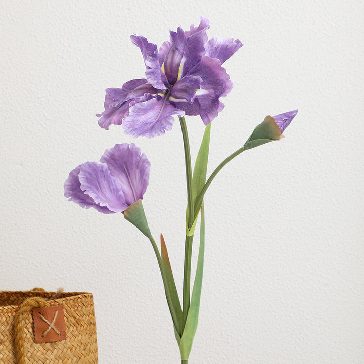 Artificial Iris Flower Stem with Realistic Details