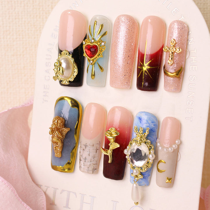 Acrylic nails with luxurious embellishments Stornfield