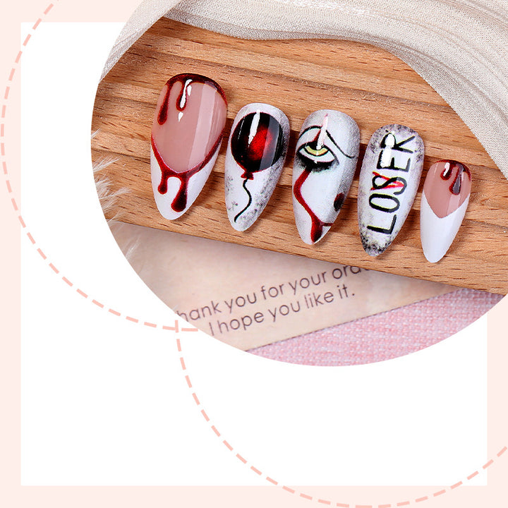 Creative nail art set with bloody and spooky designs Stornfield