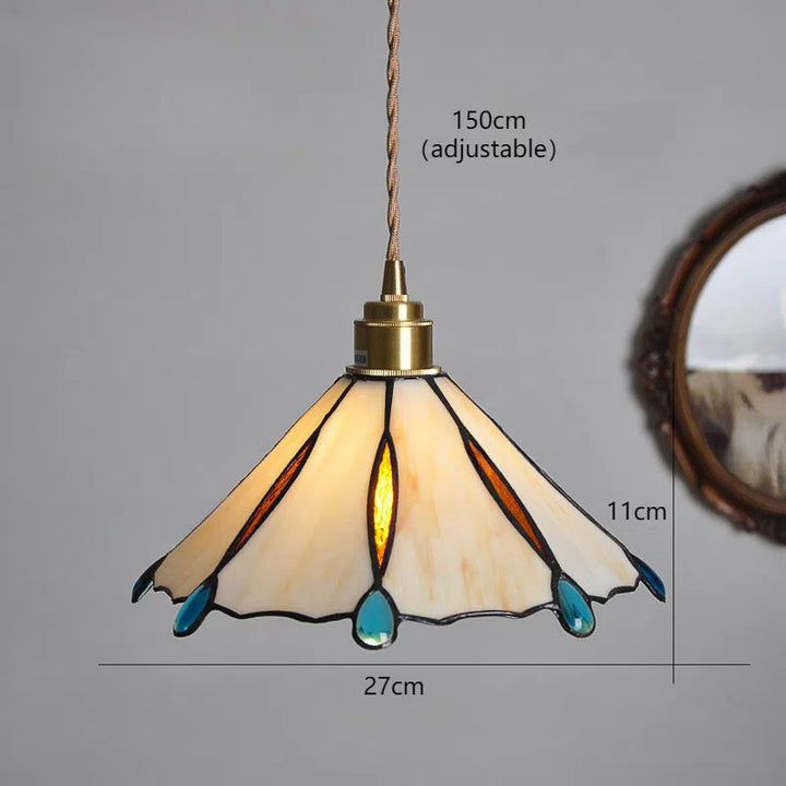 Adjustable Vintage Glass Pendant Light