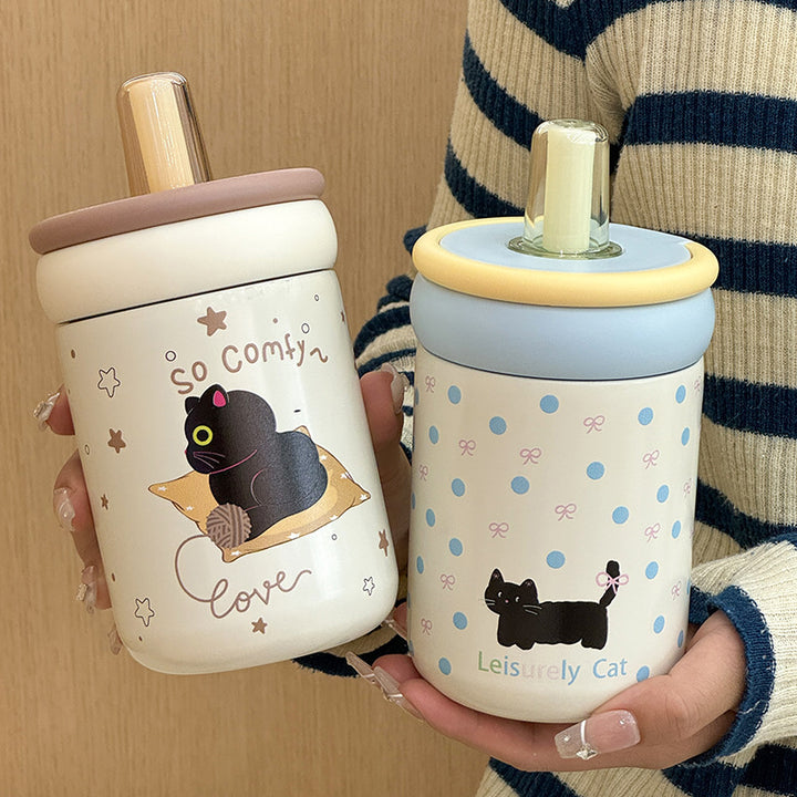 Women's water bottle with innovative silicone cap and playful design Stornfield