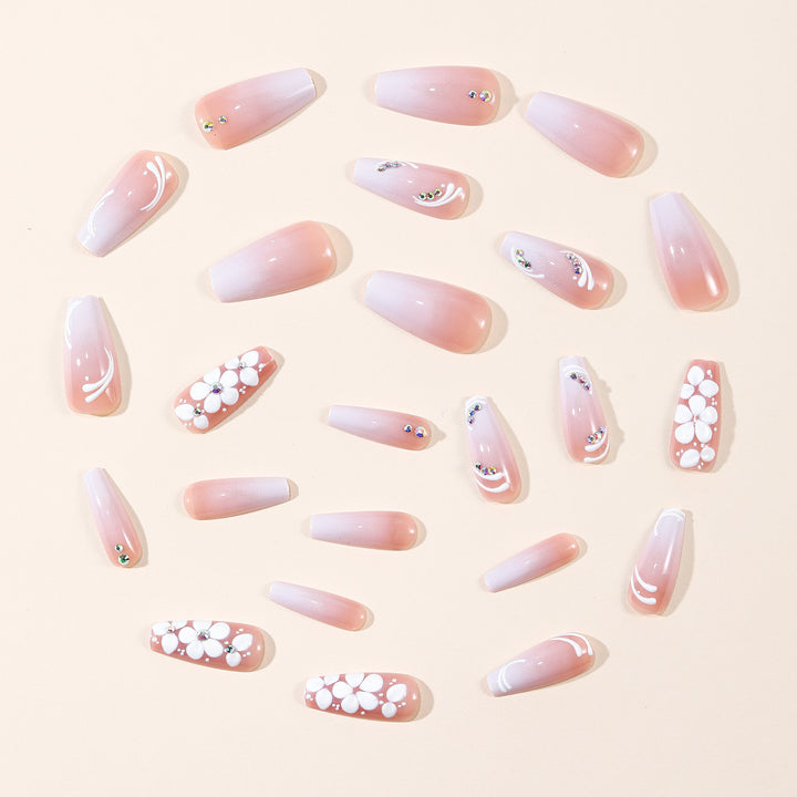 Ornate Floral Acrylic Nail Art Extensions Stornfield