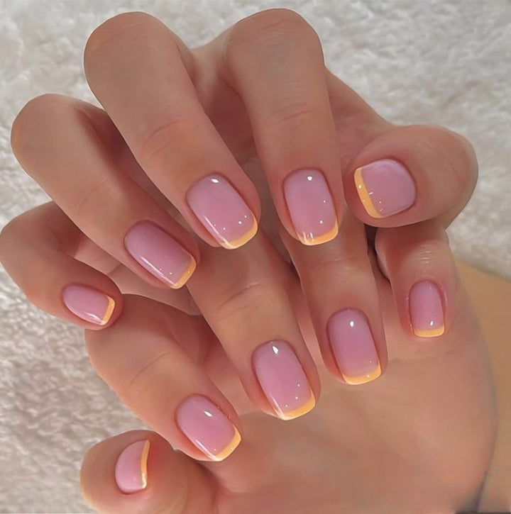 Chic French Tip Acrylic Press-On Nails Stornfield
