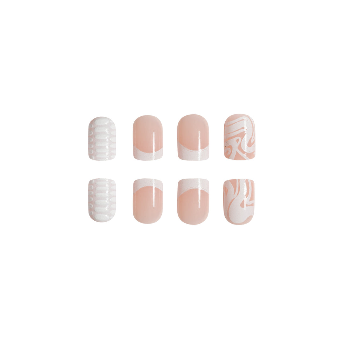 Artistic Acrylic Nail Extensions with Marble Design Stornfield