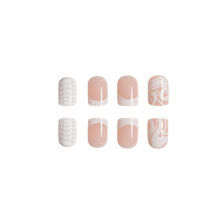 Artistic Acrylic Nail Extensions with Marble Design Stornfield