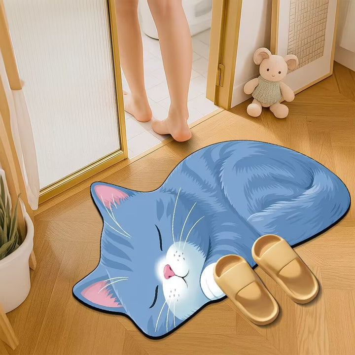 Cat-Themed Plush Bath Mat Stornfield
