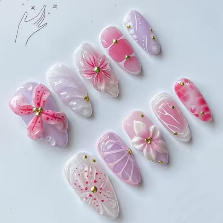 Artistic Floral Press-On Nail Collection Stornfield