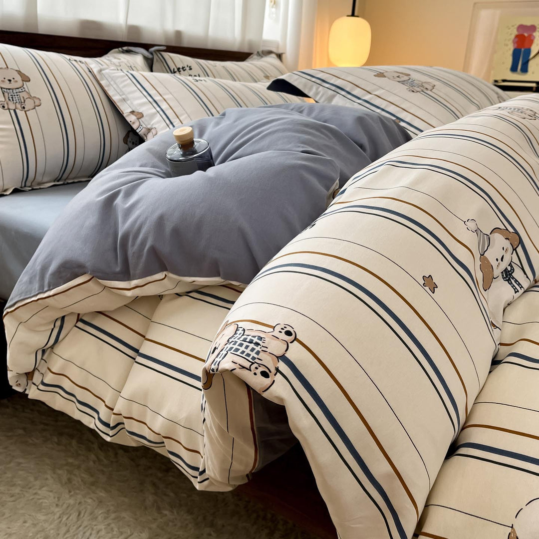 Whimsical Floral Print Duvet Cover Set